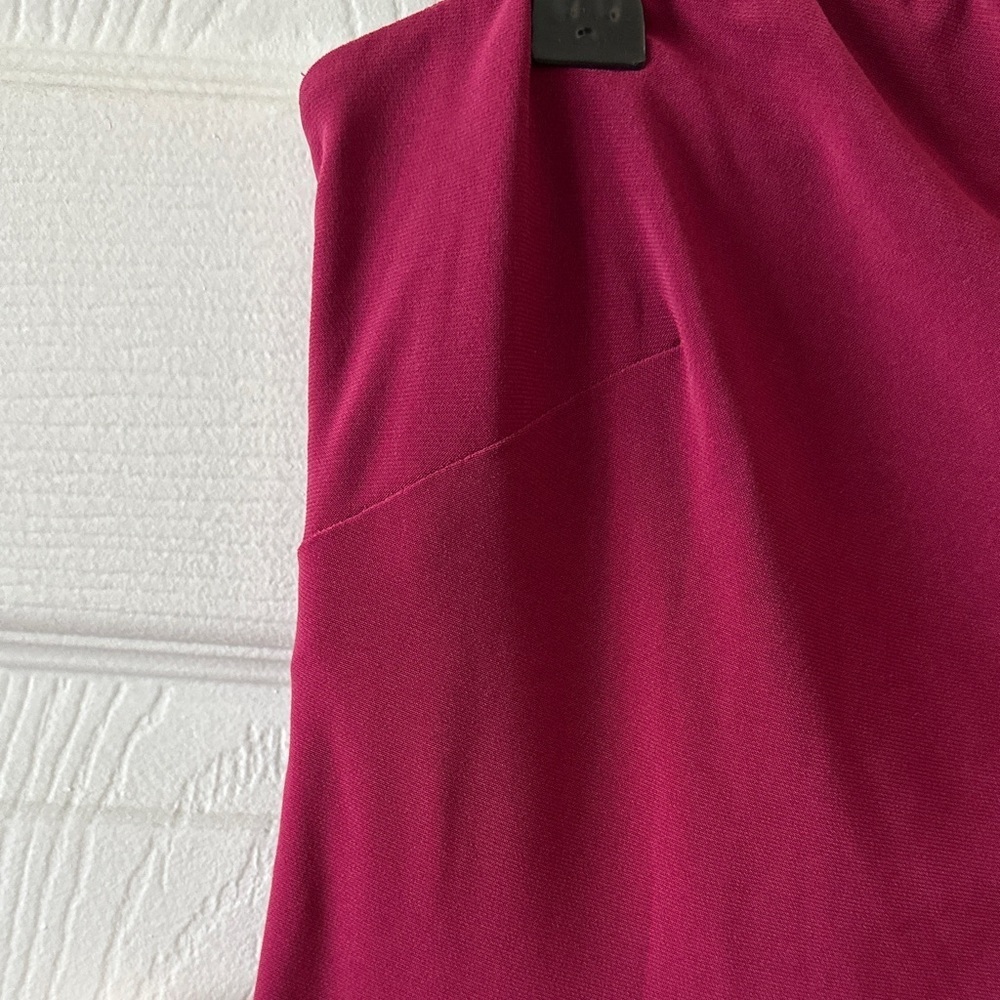 Express Strapless Asymmetrical Ruffle Maxi Dress, Fuchsia, Size Medium - Picture 5 of 15